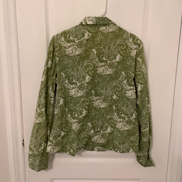 Green 70’s style swirl blouse - Picture 2 of 3